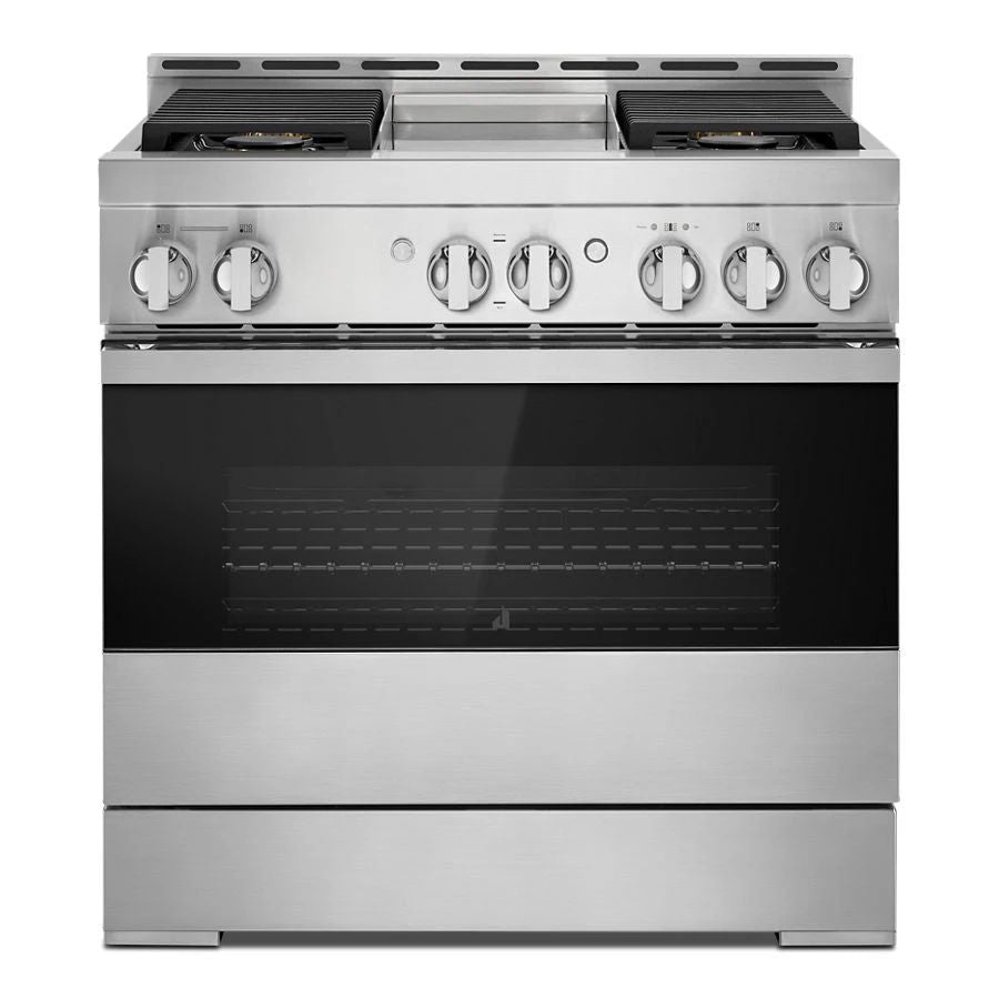 36" Noir Gas Professional-Style Range With Chrome-Infused Griddle