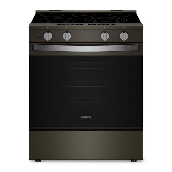 30" Smart Slide In Electric Range With Air Cooking Technology, No Preheat Air Fry, Wipeclean Coating, Steam/Self Clean And High Speed Preheat - Black Stainless