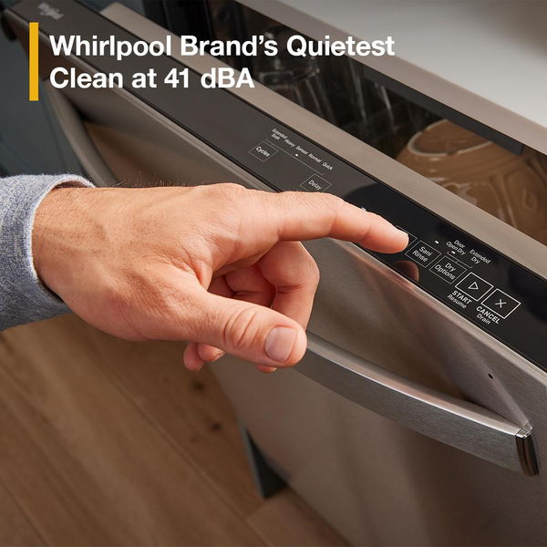 Eco Series Quiet Dishwasher With A Washing 3Rd Rack & Water Repellent Silverware Basket - Fingerprint Resistant Stainless Steel