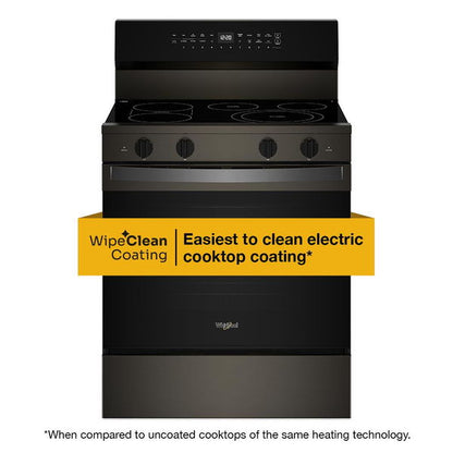 30" Electric Smart Range With Air Cooking Technology, No Preheat Air Fry, High Speed Preheat Oven, Wipeclean Coating, And Steam/Self Clean - Black Stainless
