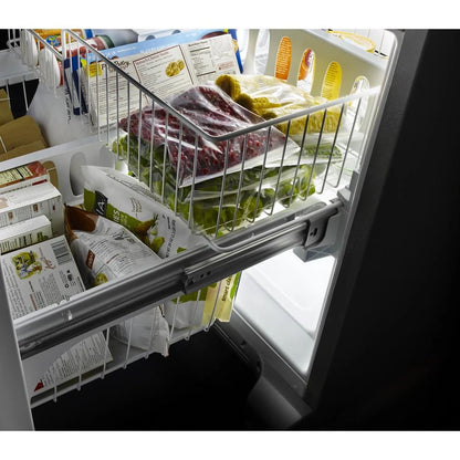 33" Wide French Door Refrigerator, 22 Cubic Feet - Black