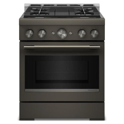 KitchenAid 30" 4 Burner Commercial-Style Gas Range With No Preheat Air Fry Mode - Black Ore