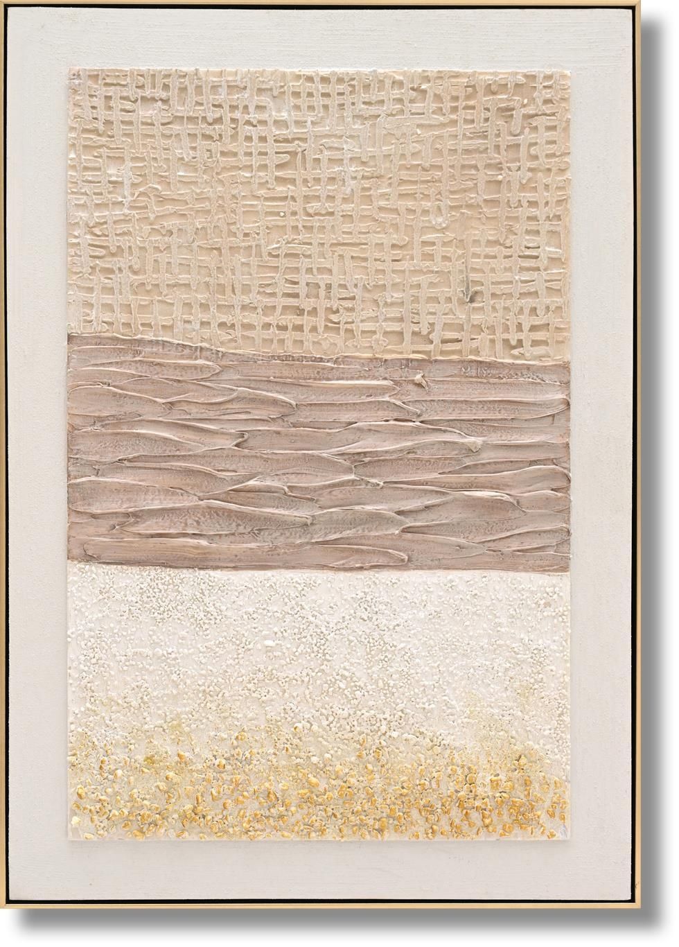Golden Texture Harmony - 28" x 40" Framed Wall Art