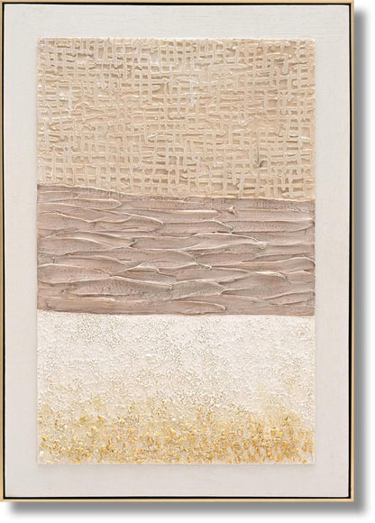 Golden Texture Harmony - 28" x 40" Framed Wall Art