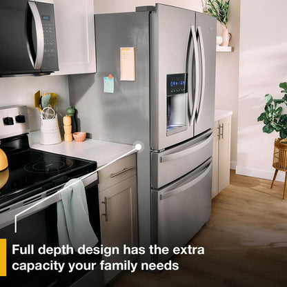 36" Wide French Door Bottom Mount Refrigerator, 25 Cu. Ft. - White