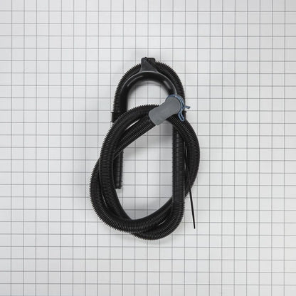 6' Black Flexible Washer Drain Hose With Elbow Bracket, 1" Inner Diameter Gray 90-Degree Coupler & Metal Clamp - 1 Pack - Black