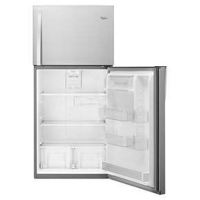 30" Wide Top Freezer Refrigerator, 19 Cubic Feet - Monochromatic Stainless Steel - Pearl Silver