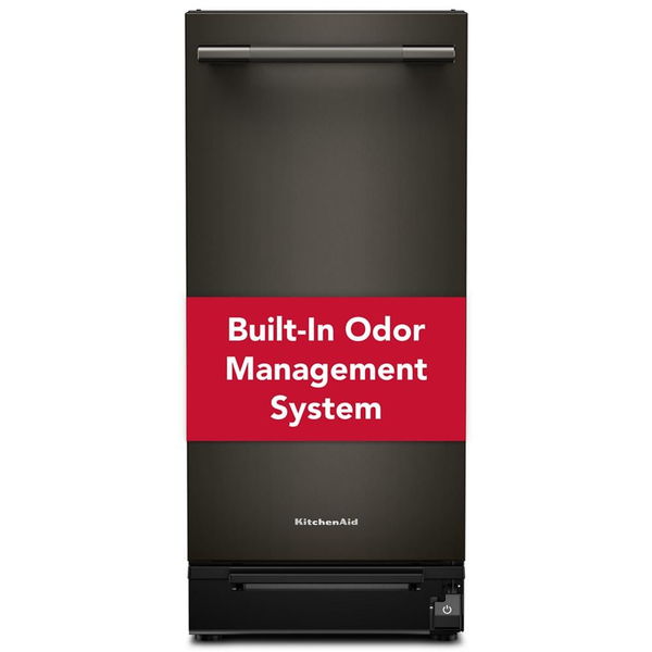 KitchenAid 15" Built-In Trash Compactor With Built-In Odor Management System - Black Ore