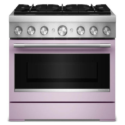 36" 6 Burner Commercial-Style Dual Fuel Range With No Preheat Air Fry Mode - Wildflower