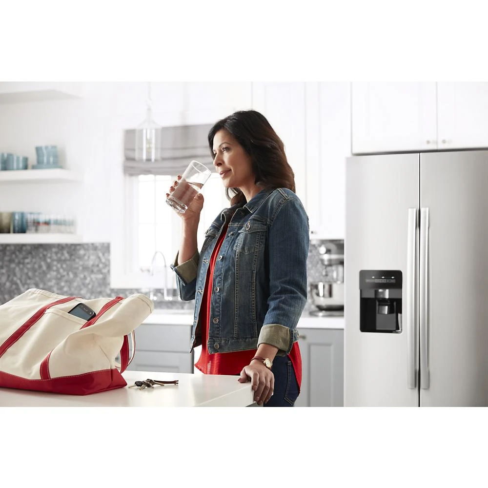 36" Side-By-Side Refrigerator With Dual Pad External Ice And Water Dispenser - Fingerprint-Resistant Stainless Finish