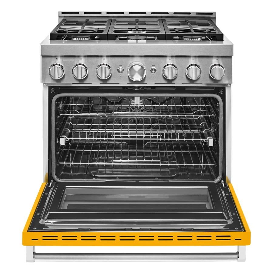36'' Smart Commercial-Style Gas Range With 6 Burners - Yellow Pepper