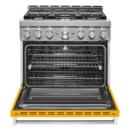 36'' Smart Commercial-Style Gas Range With 6 Burners - Yellow Pepper