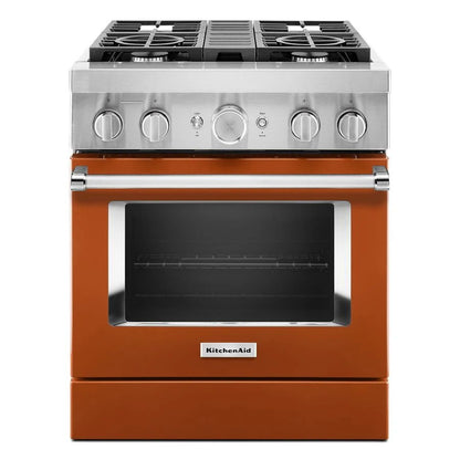 30'' Smart Commercial-Style Dual Fuel Range With 4 Burners - Scorched Orange
