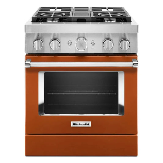 30'' Smart Commercial-Style Dual Fuel Range With 4 Burners - Scorched Orange