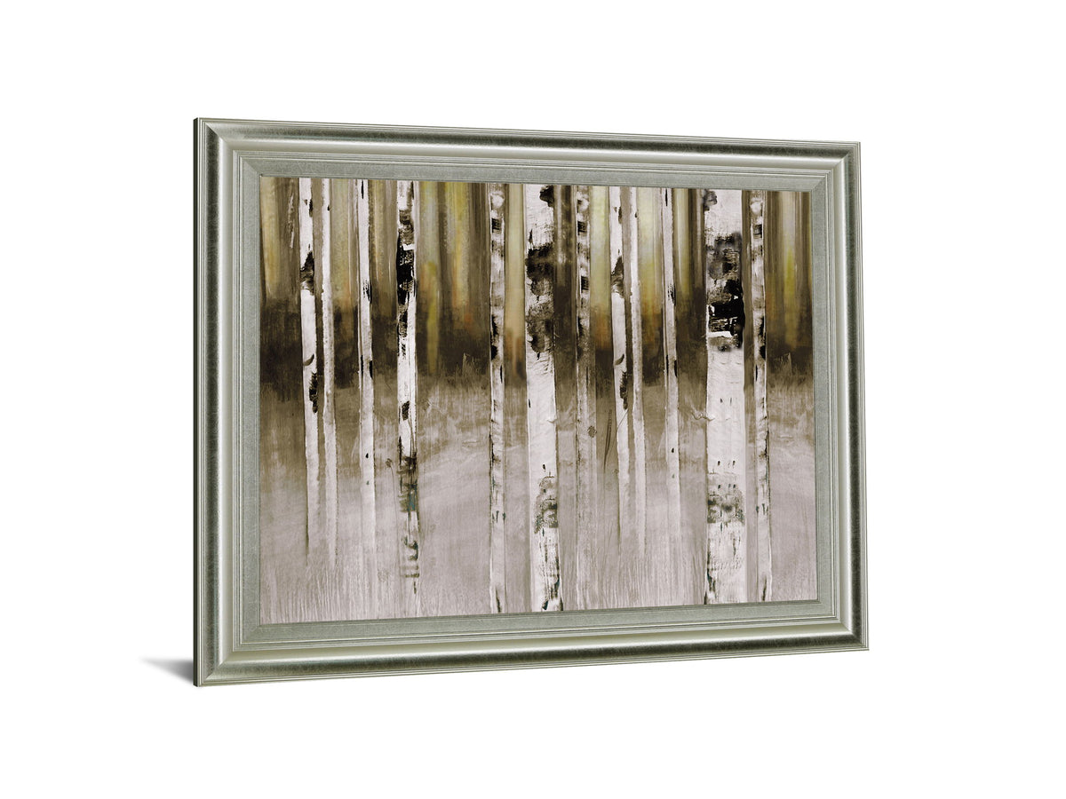 Dusky Birch Woods - 28" x 34" Framed Wall Art - Light Brown