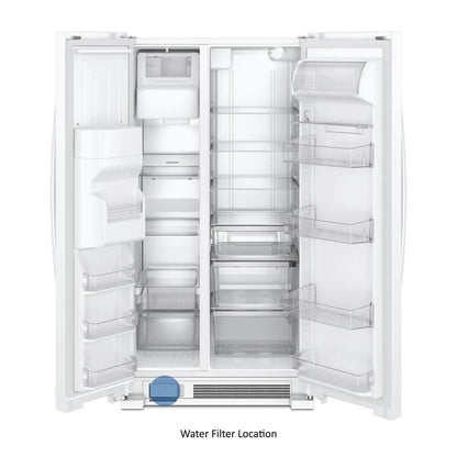 36" Wide Side-By-Side Refrigerator - 25 Cubic Feet - White