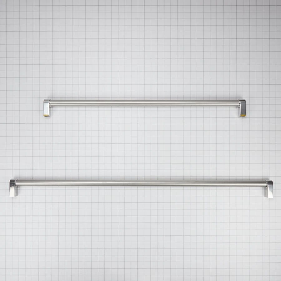 Kitchenaid 30" Bottom Mount Refrigerator Handle Kit With Red Medallions For Panel-Ready Models - Stainless Steel