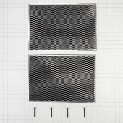 36" Range Hood Charcoal Filter Kit, (Includes Two 16 1/2" X 11 1/2" Charcoal Filters And Four Clips) - Silver