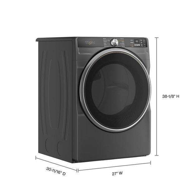 7.4 Cu. Ft. Smart Front Load Energy Star Gas Dryer With Steam Capabilities - Volcano Black