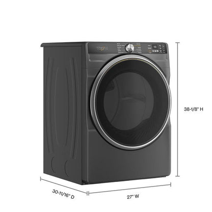 7.4 Cu. Ft. Smart Front Load Energy Star Gas Dryer With Steam Capabilities - Volcano Black
