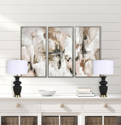 "Elegance Radiance" Ceramic Table Lamp (Set of 2) - Black / Soft Gold