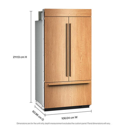 24.2 Cu. Ft. 42" Built-In Panel-Ready French Door Bottom Mount Refrigerator With Platinum Interior