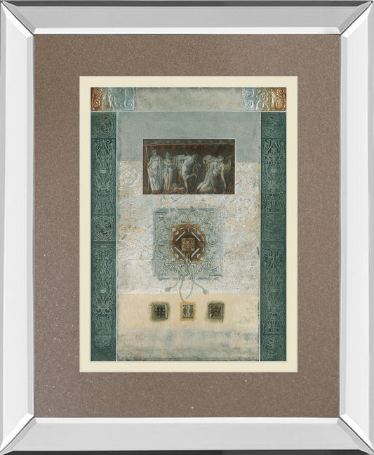 Romanesque I By Douglas - Mirror Framed Print Wall Art - Green