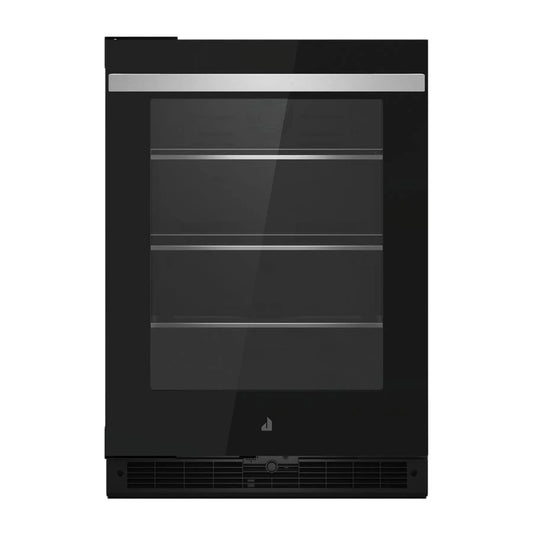 24" Noir Under Counter Glass Door Refrigerator, Left Swing