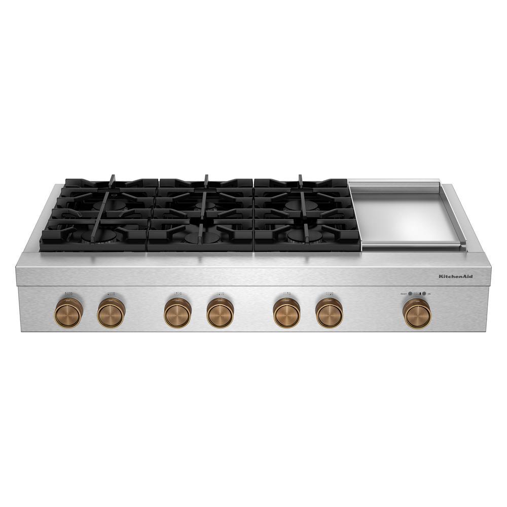 Kitchenaid 48" 6-Burner Gas Commercial-Style Rangetop With Griddle - Stainless Steel