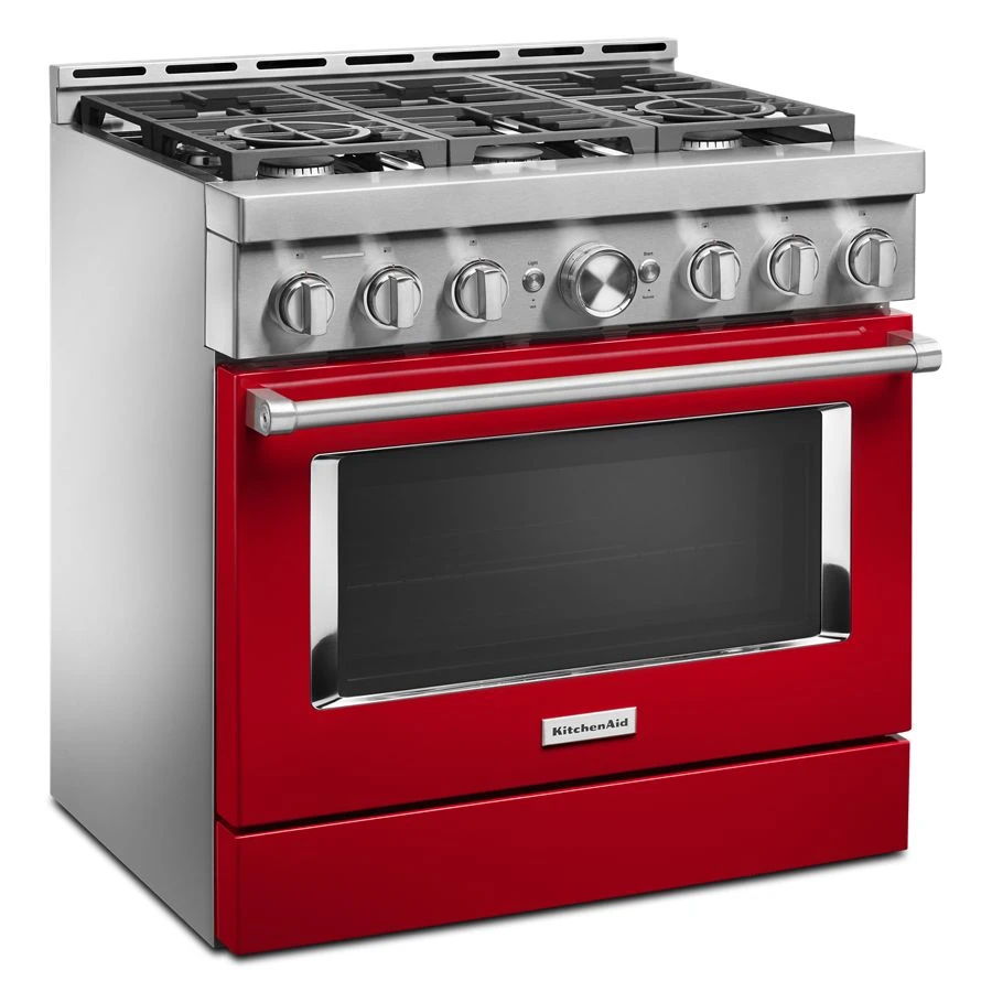 36'' Smart Commercial-Style Gas Range With 6 Burners - Passion Red