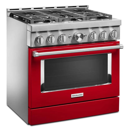 36'' Smart Commercial-Style Gas Range With 6 Burners - Passion Red