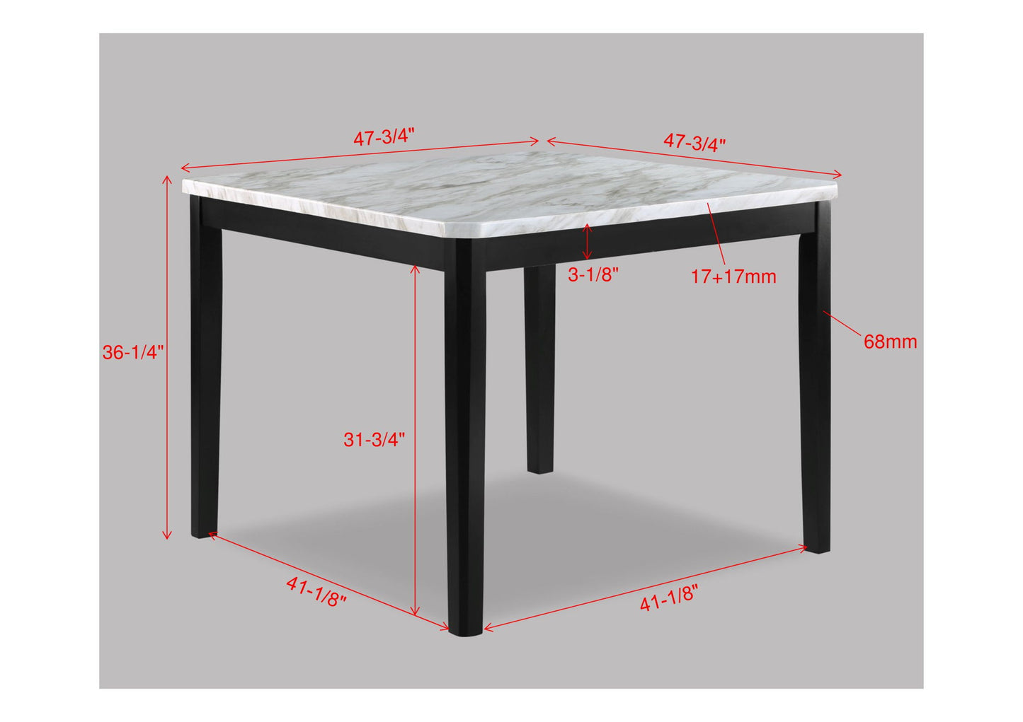 Pascal - 6 Piece Counter Dining Room Set - White