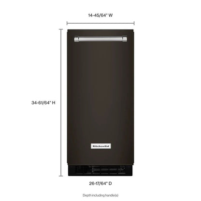 KitchenAid 15'' Automatic Ice Maker With PrintShield Finish - Black