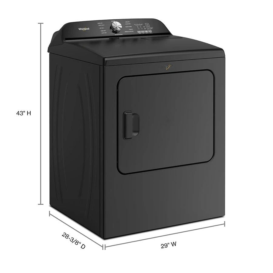 7.0 Cubic Feet Top Load Electric Dryer With Moisture Sensor - Volcano Black