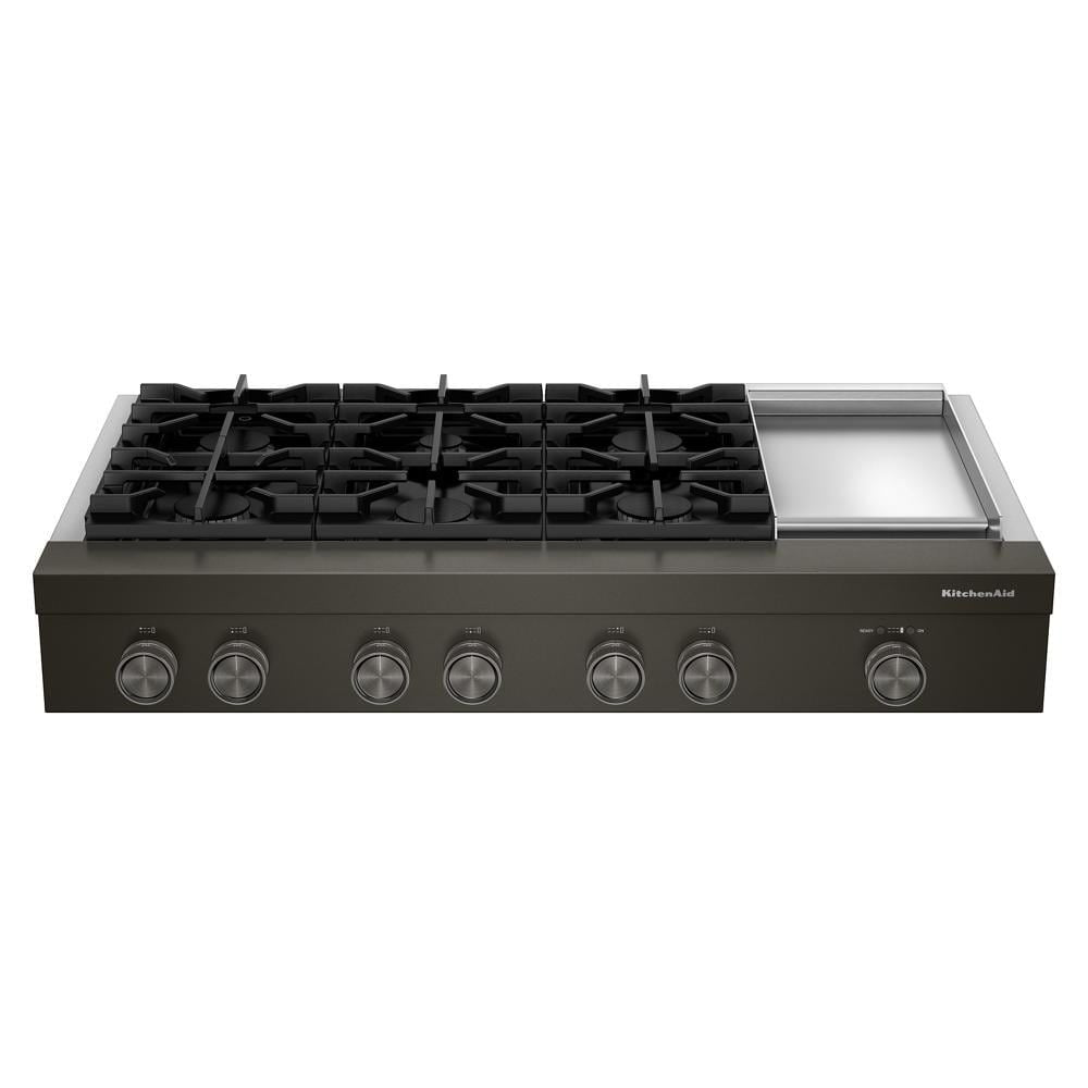 Kitchenaid 48" 6-Burner Gas Commercial-Style Rangetop With Griddle - Black Ore