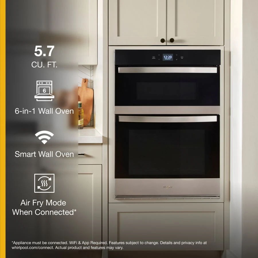 5.7 Cubic Feet Smart Combo Wall Oven With Air Fry - Fingerprint Resistant Stainless Steel