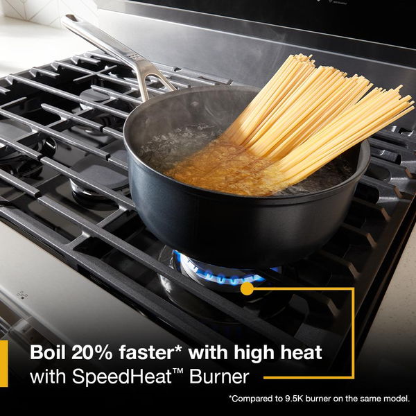 30" Gas Range With Air Cooking Technology And Ez-2-Lift Hinged Grates - Black Stainless