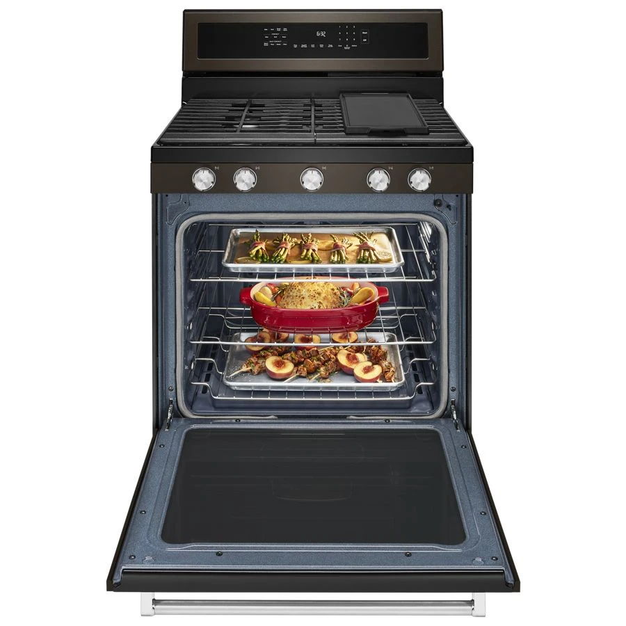 30" 5-Burner Gas Convection Range - Black Stainless Steel With PrintShield Finish