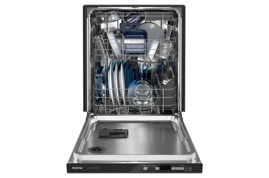 Front Control Dishwasher With Third Level Rack And Dual Power Filtration - Black