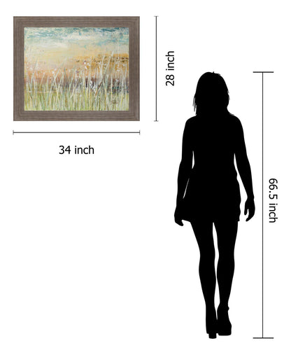 Misty Sunrise Meadow - 28" x 34" Framed Wall Art