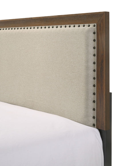 Millie - Full Upholstery Bed In One Box - Brown Cherry
