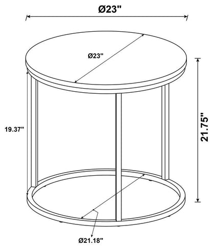 Lainey - Round Faux Marble Side End Table