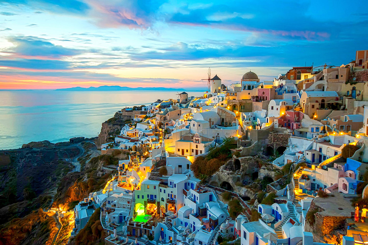 Tempered Glass With Foil - Greece - Blue