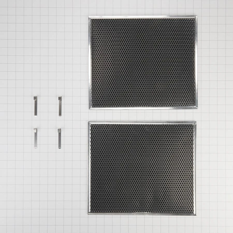 30" Range Hood Recirculation Filter Kit, (Includes Two 16 1/2" X 11 1/2" Charcoal Filters And Four Clips) - Silver