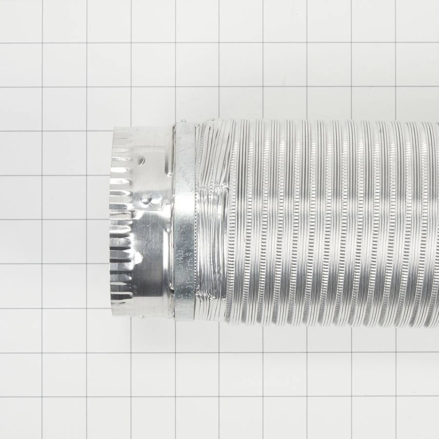 6' Dryer Exhaust Duct Of Snap-Lock Metal, With 1 Male Fitting And 1 Female Fitting For Standard 4" Exhaust Openings