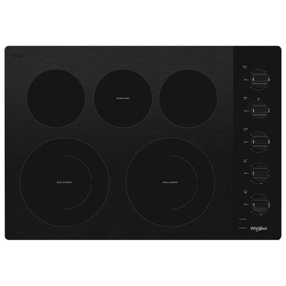 30" Electric Ceramic Glass 5-Burner Cooktop With Two Dual Radiant Elements - Black