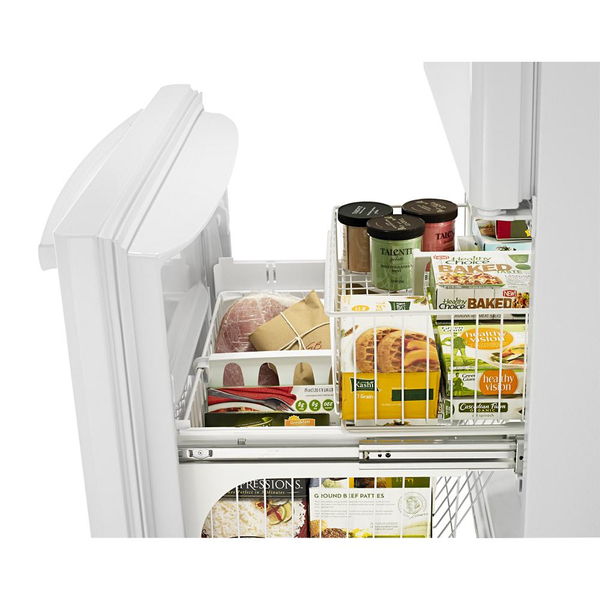 33" Wide Bottom-Freezer Refrigerator With Easyfreezer Pull-Out Drawer, 22 Cu. Ft. Capacity - White-On-White