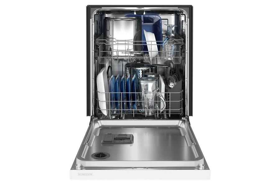 Stainless Steel Tub Dishwasher With Dual Power Filtration - White