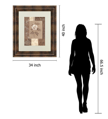Single Rose By Vivian Flasch - Framed Print Wall Art - Light Brown