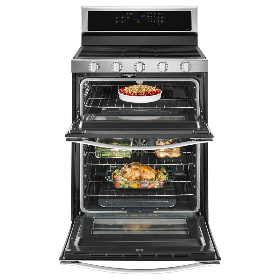 6.0 Cubic Feet Gas Double Oven Range With EZ-2-Lift Hinged Grates